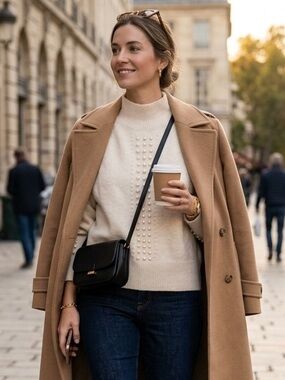 🄷&🄼 Soft Knit Sweater with pearl detail size M